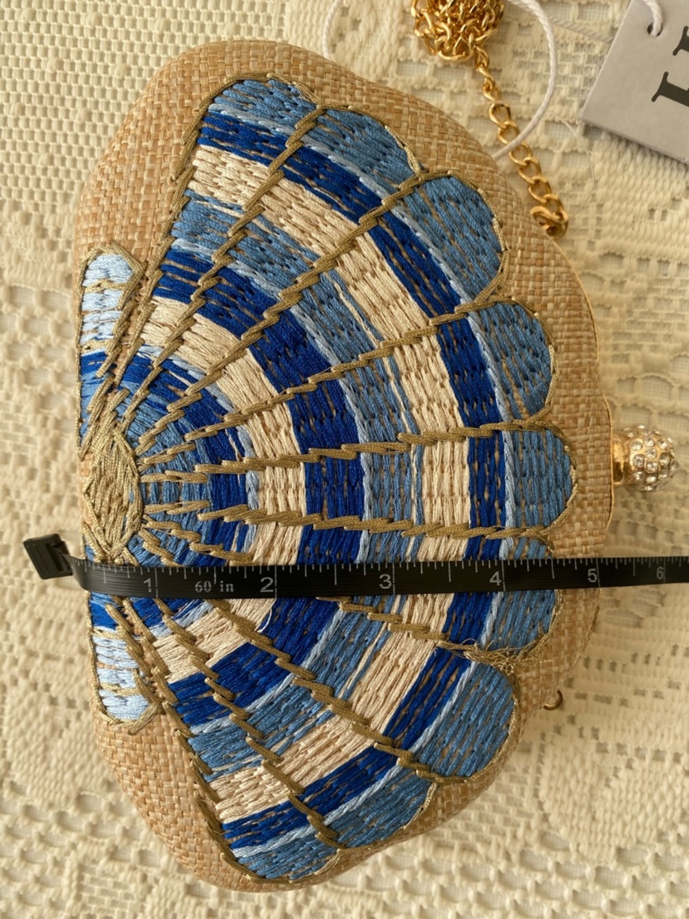 Haute Hippie Shell Clutch with Gold Chain - Picture 11 of 12